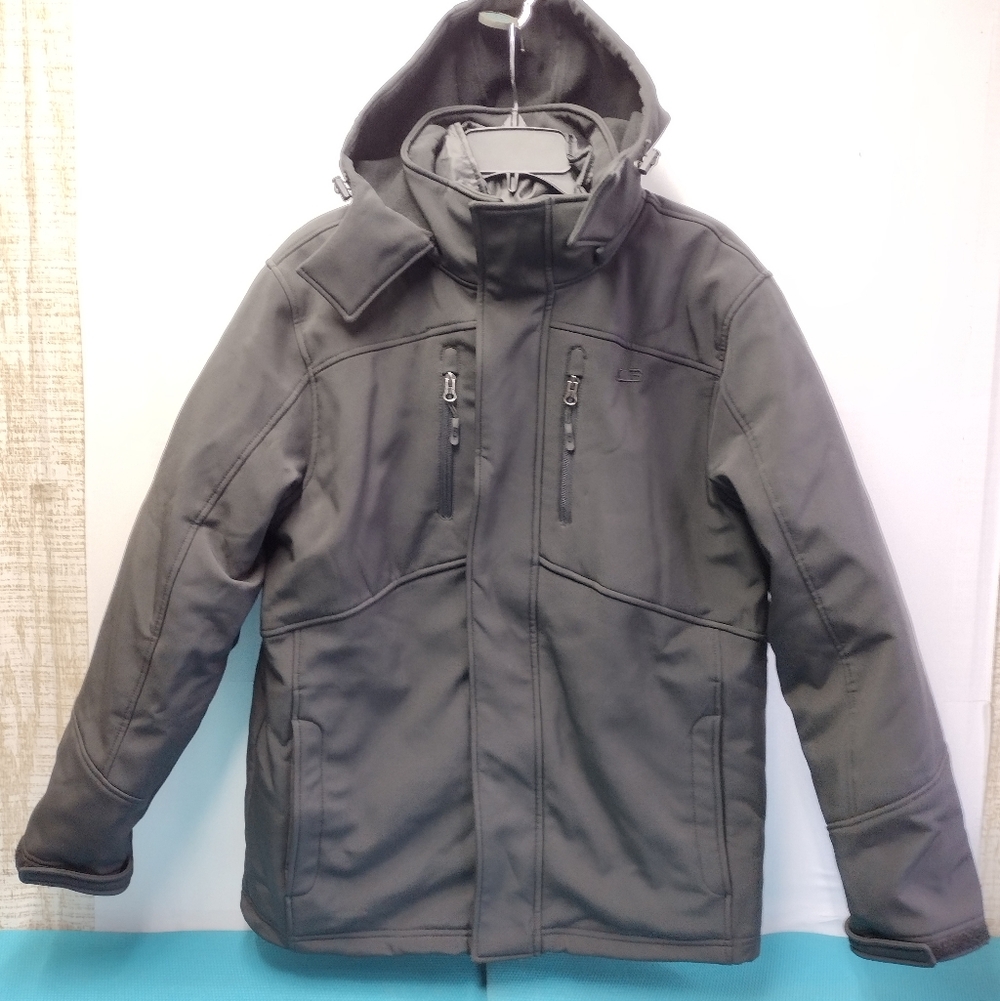 CB Men's Winter 2 in 1 Hooded Full Zip Jacket Waterproof Black Size M